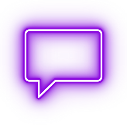 Neon purple speech bubble icon